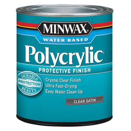 MINWAX 1 Qt Clear Polycrylic Water-Based Protective Finish Satin 63333